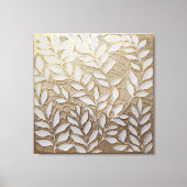 Elegant Gold Botanical Leaves – Realist Canvas Afdruk (Voorkant)
