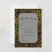 Elegant Gold Botanical M | Weddenschap met een inn RSVP Kaartje (Voorkant)