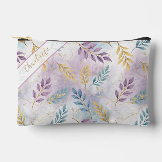Elegant Gold Botanical Marble Personalized Etui (Voorkant)