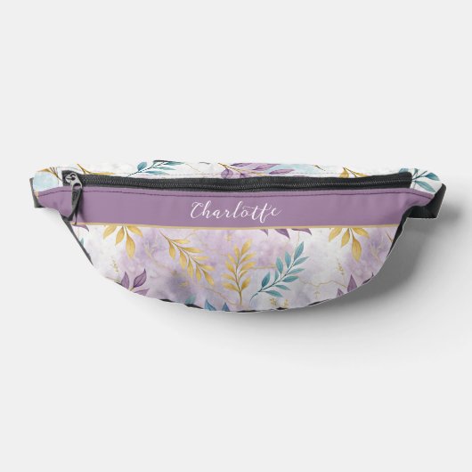 Elegant Gold Botanical Marble Personalized Heuptasje (Liggend)