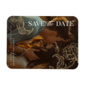 Elegant Gold Botanical Photo Save the Date Magneet (Horizontaal)