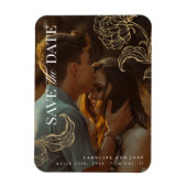 Elegant Gold Botanical Photo Save the Date Magneet (Verticaal)