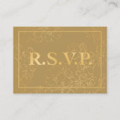 Elegant Gold Botanical QR RSVP Enclosure Kaart (Voorkant)