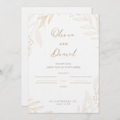 Elegant Gold Botanical Wedding Invitation | Editab Kaart (Voorkant / Achterkant)