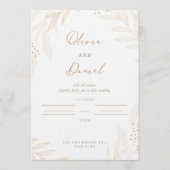 Elegant Gold Botanical Wedding Invitation | Editab Kaart (Voorkant)