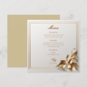Elegant Gold Botanical Wedding  Menu (Voorkant / Achterkant)