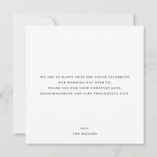 Elegant Gold Botanical Wreatfoto Hartelijk dank (Achterkant)