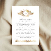 elegant gold botanical wreath wedding extra info informatiekaartje