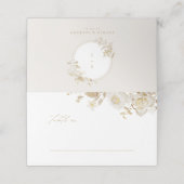 Elegant Gold Botanical Wreatmonogram Weddenschap Plaatskaartje (Buitenkant ongevouwen)