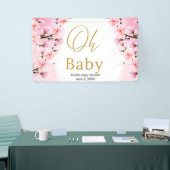 Elegant Gold Botanisch Baby shower Spandoek (Beurs)
