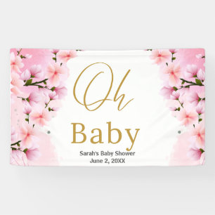 Elegant Gold Botanisch Baby shower Spandoek