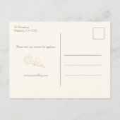 Elegant Gold Botanische Calligrafie Sparen de Datu Aankondigingskaart (Achterkant)