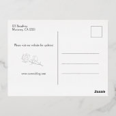 Elegant Gold Botanische Calligrafie Sparen de Datu Folie Uitnodiging Briefkaart (Achterkant)