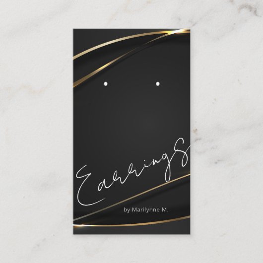 Elegant Gold Boutique Earring Display Kaart Visitekaartje (Voorkant)