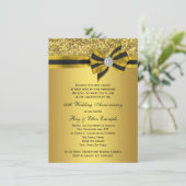 Elegant Gold Bow 50th Jubileum Party Kaart (Staand voorkant)