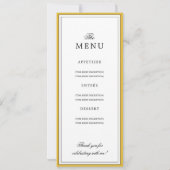 Elegant Gold Bow 90th Birthday Program + Menu  Kaart (Achterkant)