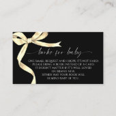 Elegant Gold Bow Book voor Baby Enclosure Kaart (Voorkant)