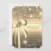 Elegant Gold Bow, Confetti Company kerst Party Kaart (Voorkant)