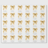 Elegant Gold Bow Coquette Script Sweet 16 Party  Cadeaupapier (Vlak)