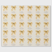 Elegant Gold Bow Coquette Script Sweet 16 Party Cadeaupapier (Vlak)