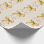 Elegant Gold Bow Coquette Script Sweet 16 Party Cadeaupapier (Hoek)
