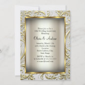 Elegant Gold Bow & Floral Swirl 50e Jubileum Kaart (Achterkant)