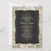 Elegant Gold Bow & Floral Swirl 50e Jubileum Kaart (Achterkant)