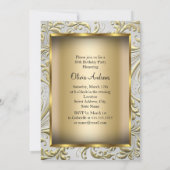 Elegant Gold Bow Floral Swirl Kaart (Achterkant)