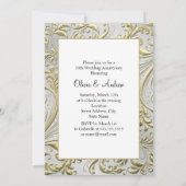 Elegant Gold Bow Leaf White, 50ste Jubileum Kaart (Achterkant)