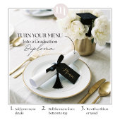 Elegant Gold Bow & Tassel Graduation Party Menu