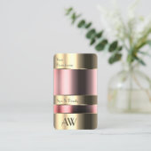 Elegant Gold Box met Glass Optics en Monogram Visitekaartje (Staand voorkant)