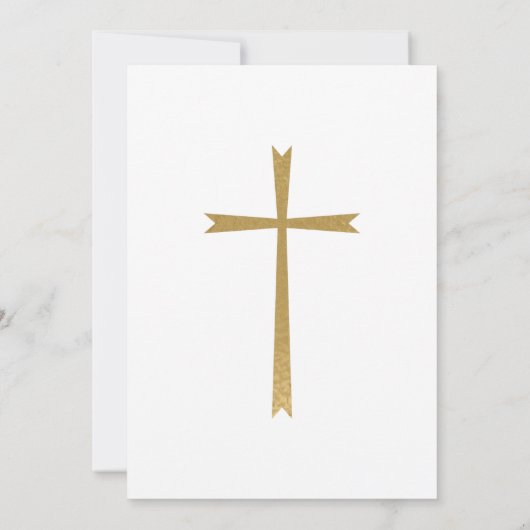 Elegant Gold Boy Baptism Invitation Kaart (Achterkant)