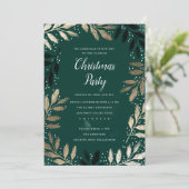 Elegant Gold Branch Foliage-kerstfeest Kaart (Staand voorkant)