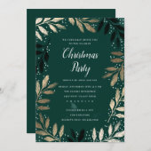 Elegant Gold Branch Foliage-kerstfeest Kaart (Voorkant / Achterkant)