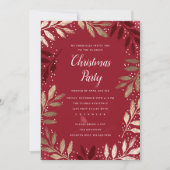Elegant Gold Branch - Uitnodiging voor kerstfeestd (Voorkant)