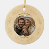 Elegant Gold Branches Family Photo Christmas Beige Keramisch Ornament (Voorkant)