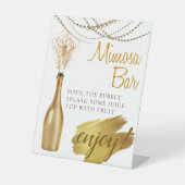 Elegant Gold Bridal Brunch Mimosa Bar Reclamebord Met Voetstuk (Voorkant)