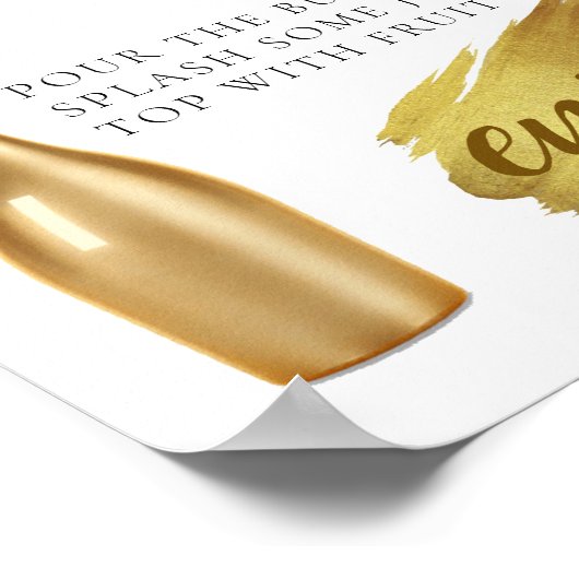 Elegant Gold Bridal Brunch Mimosa Bar Sign Poster (Hoek)