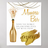 Elegant Gold Bridal Brunch Mimosa Bar Sign Poster (Voorkant)