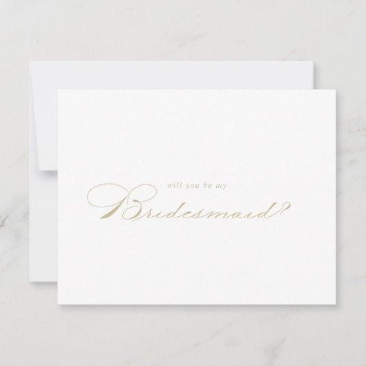 Elegant Gold Bridesmaid-briefkaart Notitiekaartje (Voorkant)