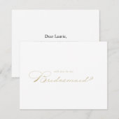 Elegant Gold Bridesmaid-briefkaart Notitiekaartje (Voorkant / Achterkant)