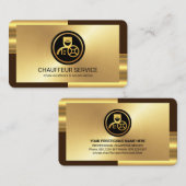 Elegant Gold Bronze Layers Chauffeur Visitekaartje (Voorkant / Achterkant)
