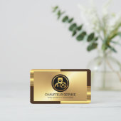 Elegant Gold Bronze Layers Chauffeur Visitekaartje (Staand voorkant)