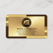 Elegant Gold Bronze Layers Realty Visitekaartje (Achterkant)