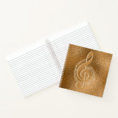 Elegant Gold Bronze Metallic Music Note Notitieboek (Binnen)