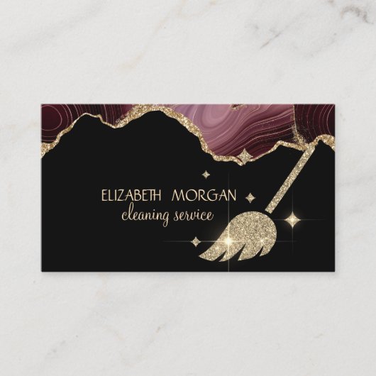 Elegant Gold Broom, schoonmaakmiddel Bourgogne Aga Visitekaartje (Voorkant)