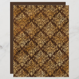 Elegant Gold Brown Damask Patroonpapier