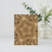 Elegant Gold Brown Kaleidoscoop Star Design Briefkaart (Staand voorkant)