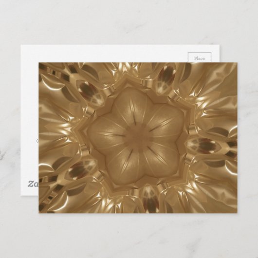 Elegant Gold Brown Kaleidoscoop Star Design Briefkaart (Voorkant / Achterkant)