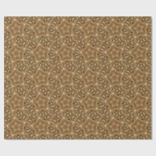 Elegant Gold Brown Kaleidoscoop Star Design Cadeaupapier (Vlak)